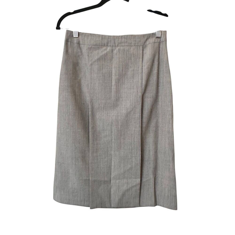 VERONIQUE BRANQUINHO Wool Pleated Pencil Skirt Vintage Gray Sz 36